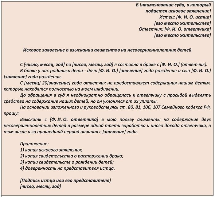 Шаг №1. Подготовка документов для подачи иска о взыскании алиментов