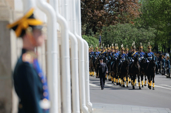 Президентский полк во время церемонии инаугурации.